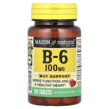 Mason Natural, Vitamin B6, 100 mg, 100 Tablety