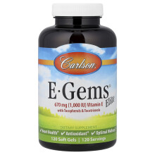 Carlson, E-Gems Elite, Βιταμίνη E με Τωκοφερόλες & Τωκοτριενόλες, 120 Soft Gels