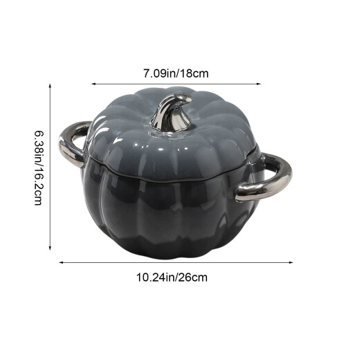 HomeKingdee pumpkin cast iron Dutch oven with lid 2