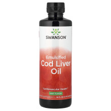 Swanson, Emulsificeret Kodeleverolie, Mint, 16 fl oz (473 ml)