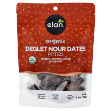 Elan, Organické Deglet Nour Dates, Bez Kamení, 6.5 oz (185 g)