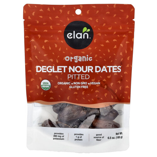 Ελάν, Organic Deglet Nour Dates, Pitted, 6.5 oz (185 g)