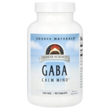 Source Naturals, Serene Science, GABA, 750 mg, 90 Tabletter