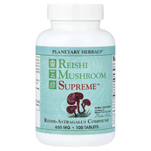 Planetary Herbals, Reishi Svamp Supreme, 100 Tabletter