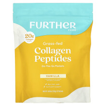Grasgefütterte Collagenpeptide von Further Food, Vanille, 12 Packungen, 0,74 oz (21 g) pro Packung