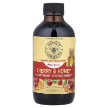 Honey Gardens, Voor kinderen, Sussen keel siroop, Kers & Honing, 4 fl oz (118 ml)