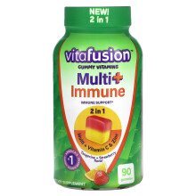 VitaFusion, Multi+ Immune Gummies, Tangerine & Strawberry, 90 Gummies