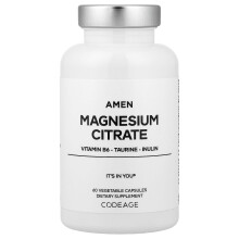 Codeage, Amen Magnesium Citrat, 60 Vegetariske Kapsler
