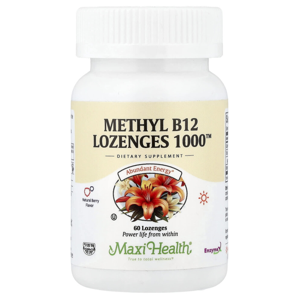 Maxi Health , Methyl B12 Lozenges 1000, Natural Berry, 60 Lozenges (1,000 Mcg Per Lozenge)