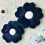 Daisy Flower Pillow Navy Blue 50 cm 2