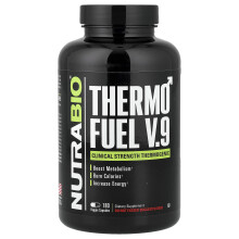 NutraBio, ThermoFuel V.9 voor mannen, 180 V-Caps