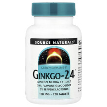 Source Naturals, Ginkgo-24, 120 mg, 120 Tabletti