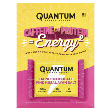 Quantum Energy Square, Cioccolato al Cioccolato con Sale di Himalaya Rosa, 8 Barrette, 1.69 oz (48 g) Ogni