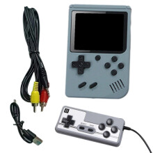 Handheld Videogameconsole 3,0 Inch Kleurenretro Draagbare -LCD Kleurenspelspeler voor Kinderen Ingebouwd 500 Spellen Grijs