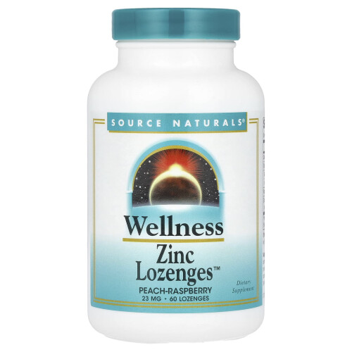Source Naturals Wellness Zinc Lozenges 23mg Peach Raspberry - 60 Count
