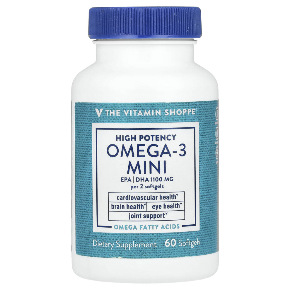 The Vitamin Shoppe , Omega-3 Mini, High Potency, 60 Softgels