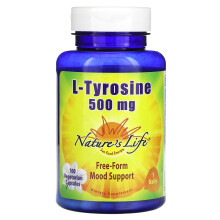 Nature's Life, L-Tyrosín, 500 mg, 100 Vegetariánnych Kapsuliek