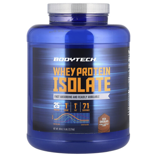 BodyTech, Proteine de lapte izolate, Rich Chocolate, 5 lbs (2.27 kg)