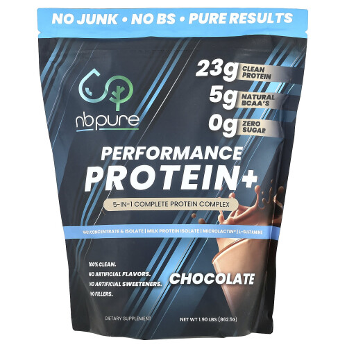 NB Pure, Performance Eiwit+, Chocolade, 1.9 lbs (862.5 g)