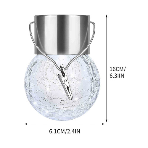 Solar Crackle Glass Rattan Pendant Light 1pc 2