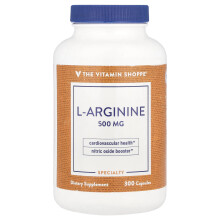 The Vitamin Shoppe, L-Arginiini, 500 mg, 300 Kapselia