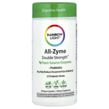 Rainbow Light, All-Zyme, Plantkilde Enzymer + Probiotika, 90 Vegan Capsuler