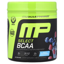 MusclePharm, Essentiële, BCAA, Blauw Raspberry, 0.5 lbs (225 g)