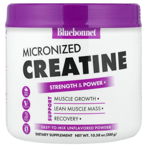 Bluebonnet Nutrition, Micronized Κρεατινίνη Πώλντερ, Απαγώγιμος, 10.58 oz (300 g)