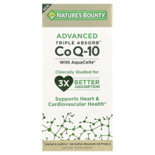 Nature's Bounty, CoQ-10 Absorbție Avansată Triple, 90 Softgels Răpide de Lichidare (100 mg per Softgel)