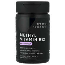 Sports Research, Methyle Vitamin B12, 5.000 mcg, 120 Vloeibare Vegetarische Capsules