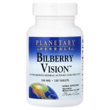 Planetary Herbals, Bilberry Vision, 100 mg, 120 tabletter