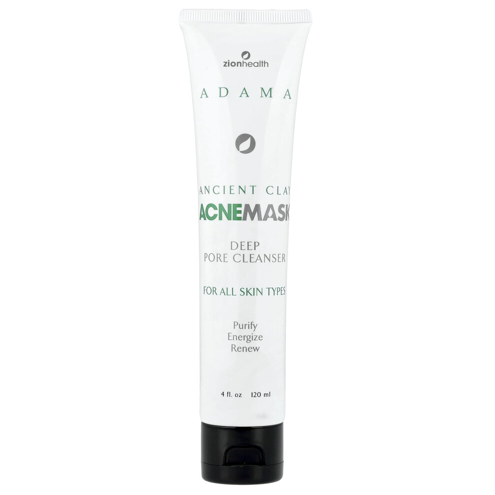 Zion Health , Adama, Ancient Clay Acnemask, Deep Pore Cleanser 4 Fl Oz (120 Ml)