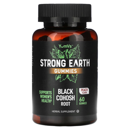 YumV's, Strong Earth Γούμμι, Black Cohosh Root, Peach, 60 Gummies