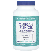 The Vitamin Shoppe, Omega-3 Visolie, 1.200 mg, 180 Zachte capsules