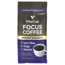 VitaCup, Fókusz Kávé, Por, Középső Sötét Rétegzettség, 10 oz (284 g)
