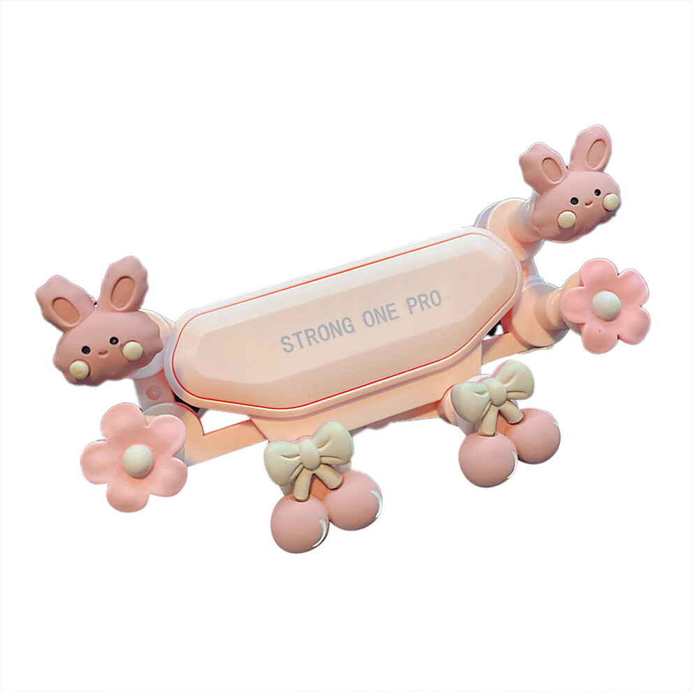 Cute Rabbit Phone Mount 4-7In Shockproof & Flexible Pink 4261389512911