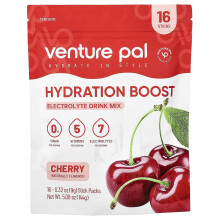 Venture Pal, Hydratations-Boost, Elektrolyt-Trinkmischung, Kirsche, 16 Stifte, 0.32 oz (9 g) Jeder
