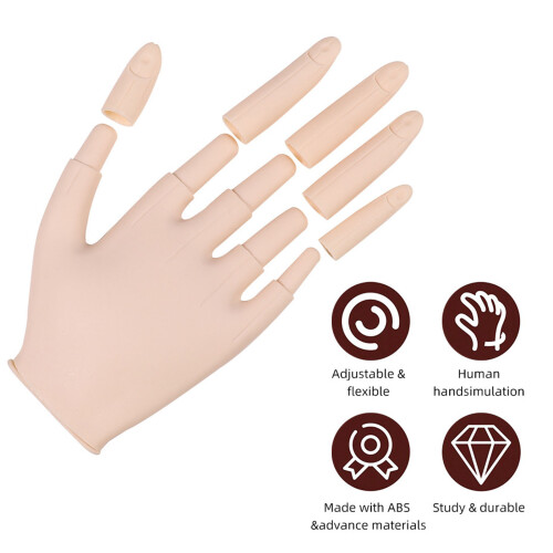 Flexible Rubber Practice Hand for Acrylic Nails Nail Art Training 2