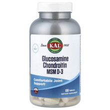 KAL, Glocosamine Chondroitin MSM D-3, 120 Tabletiek