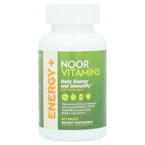 Noor Vitamins, Ημερήσια Ενέργεια και Ανοσοσύστημα με Μαύρη Σπόρος, 60 Φιάλες