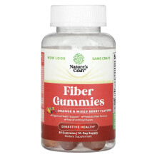 Fiber Gummies, Orange & Blandet Jordbær, 30 Gummies
