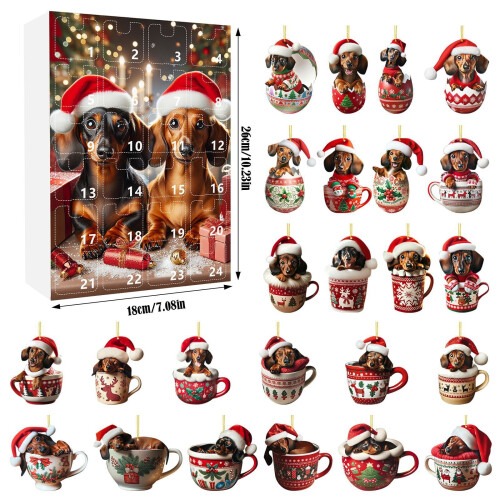 Teckel adventskalender 24 dagen kerstdecoratie 2