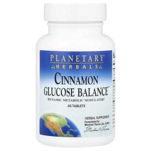 Planetary Herbals, Equilíbrio de Glucose com Canela, 45 Tabletes