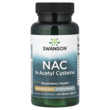 Swanson, NAC, 60 Vegan Tabletter (1 g per Tablet)