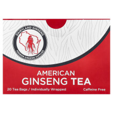 Dairyland Ginseng, Té de Ginseng Americano, Sin Caffeína, 20 Bolsitas de Té