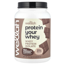 Wellah, Protein Your Whey, Whey Protein Isolate, Melkchocolade, 1,9 lb (852 g)