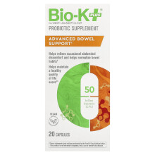 Bio-K+, Probiotik Supplément, Avanceret Tarmstøtte, 20 Kapsler