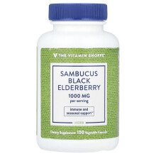 The Vitamin Shoppe, Sambucus Sort Blåbær, 100 Vegetariske Kapsler (500 mg per Kapsel)