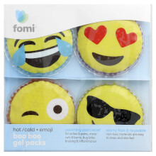 FOMI, Heiß/Kalt Boo Boo-Gel-Packs, Emoji, 4 Pack