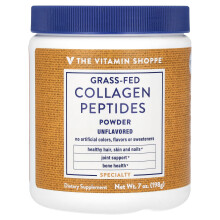 The Vitamin Shoppe, Græs-afgrædt Kollagen Peptider Puder, Usmagret, 7 oz (198 g)